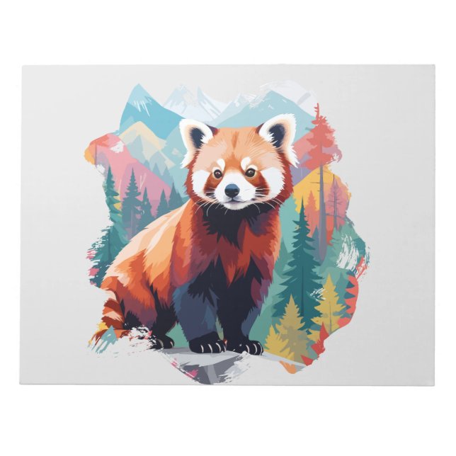 Red Panda Vector Art Animal In The Majestic Nature Notepad (Front)