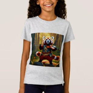 Red Panda Warrior – Heroic Digital Painting with v T-Shirt