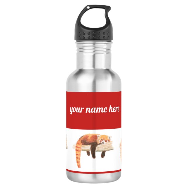 Red panda water bottle, chilling out 532 ml water bottle (Front)