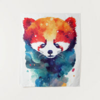 Red Panda Wild Nature Animal Color Art Painting