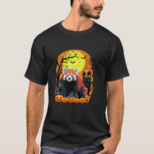 Red Panda With Pumpkins Funny Scary Halloween Part T-Shirt