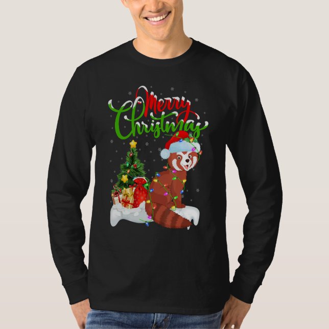 Red Panda   Xmas Decorations Santa Red Panda Chris T-Shirt (Front)