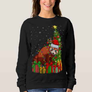 Red Panda Xmas Holiday Santa Red Panda Christmas Sweatshirt