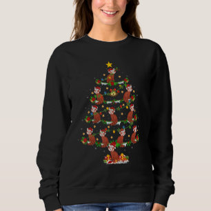 Red Panda   Xmas Lights Red Panda Christmas Tree Sweatshirt