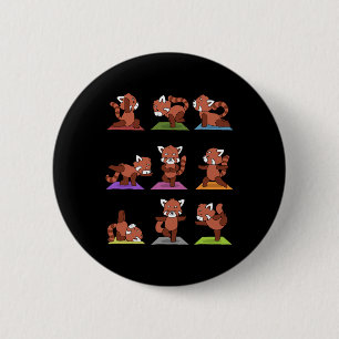 Red Panda Yoga _1 6 Cm Round Badge