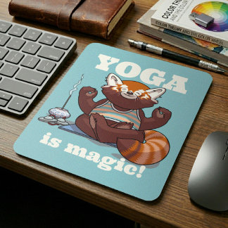 Red Panda Yoga Is Magic Instructor Yoga Lover Gift Mouse Pad