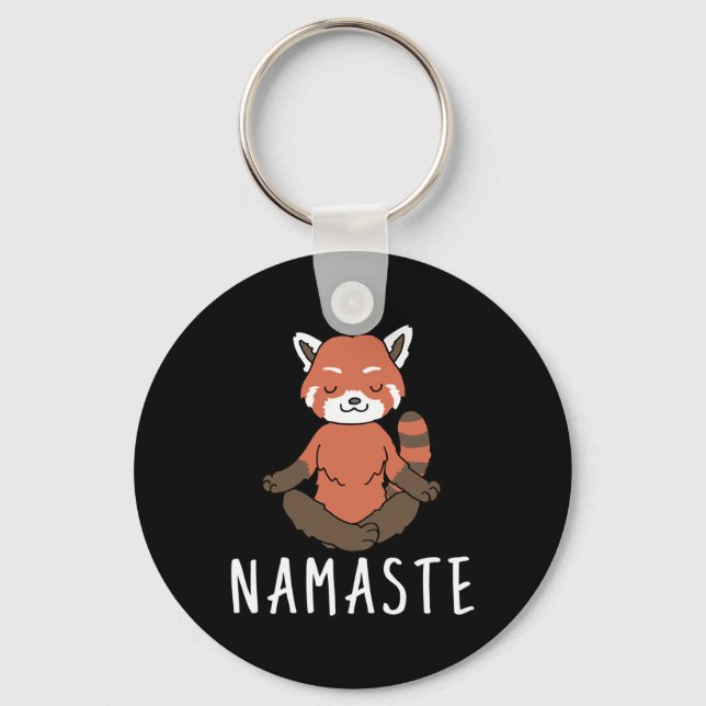 Red Panda Yoga  Key Ring (Front)