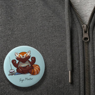 Red Panda Yoga Master Student Gift Animal Artwork 6 Cm Round Badge