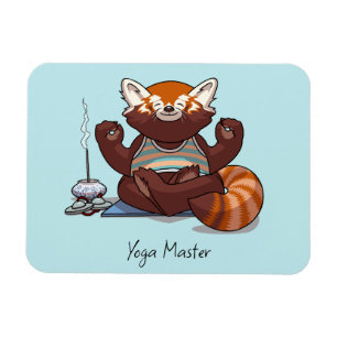 Red Panda Yoga Master Teacher Gift Animal Artwork Magnet