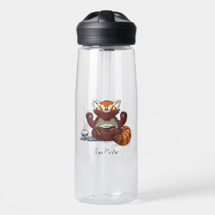 Red Panda Yoga Master Teacher Gift Animal Artwork Water Bottle