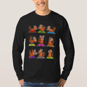 Red Panda Yoga Poses Sport Gymnastics Ohm Heartbea T-Shirt