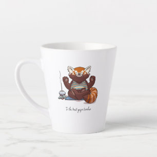 Red Panda Yoga Teacher Gift Meditation Artwork Latte Mug