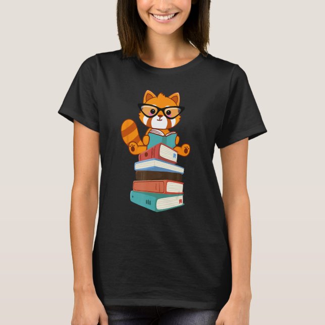 Red Pandas Book  Bookworm Cute Red Panda Reader T-Shirt (Front)