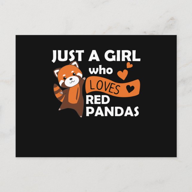 Red Pandas Girl Love Red Panda Kawaii Cute Animals Postcard (Front)