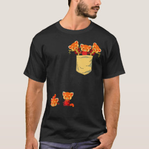 Red Pandas In Pocket Awesome Cute Panda Bear Anima T-Shirt