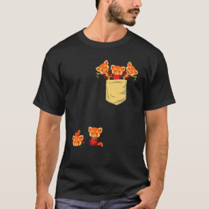 Red Pandas In Pocket Awesome Cute Panda Bear Anima T-Shirt