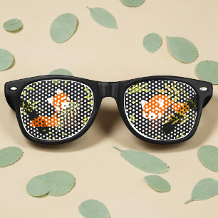 Red Pandas in the Forest Black Retro Sunglasses