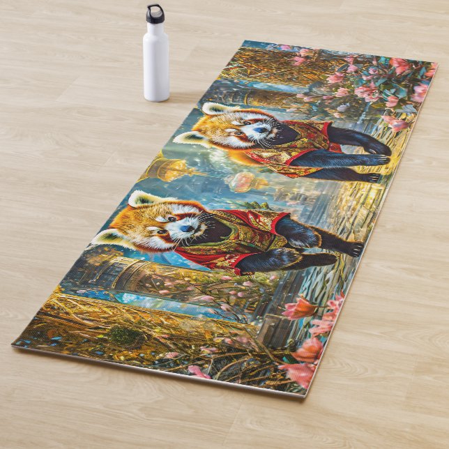 Red Pandas Jade Palace Design by Rich AMeN Gill Yoga Mat (In Situ)
