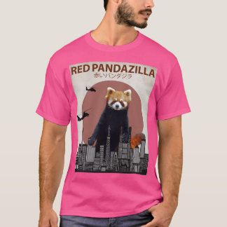 Red Pandazilla Red Panda Giant Monster Parody T-Shirt