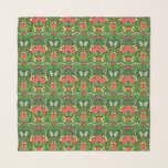 Red pansies, birds and butterflies scarf<br><div class="desc">Hand-painted garden wallpaper with pansies,  lilies,  bleeding hearts flowers,  leaves,  birds and butterflies. seamless pattern</div>