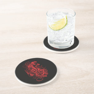 Red Panther Tattoo Design – Spider Web Rock Rose Coaster