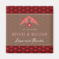 Red Paper Cranes Scallop Asian Wedding Party Favou