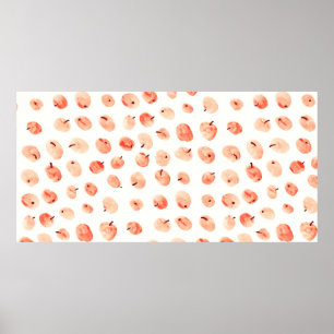 Red paradise apples pattern poster