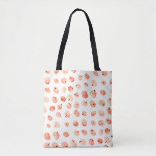 Red paradise apples pattern tote bag