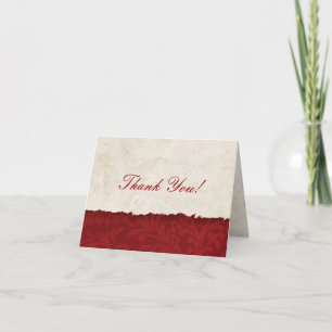 Red Parchment Thank You Card