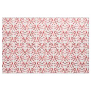 Red Parisian Damask Pattern Fabric