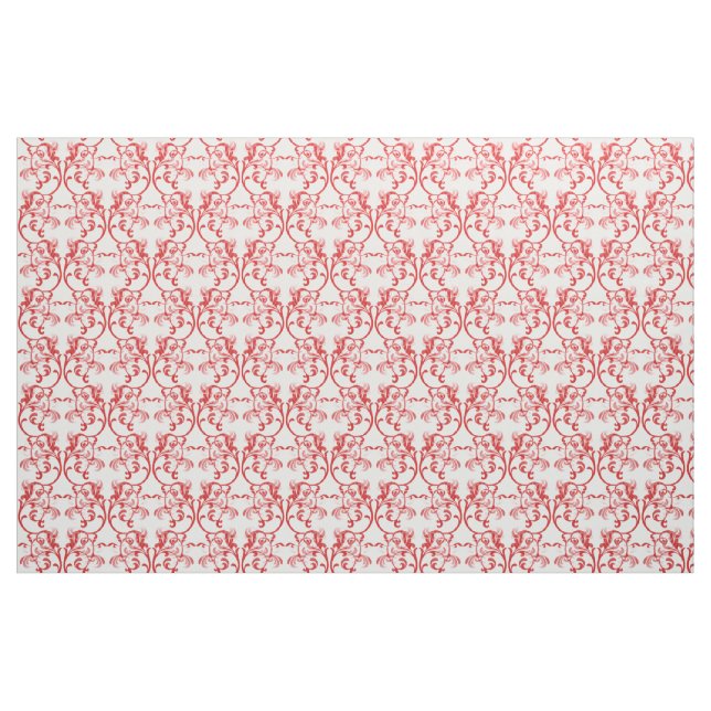 Red Parisian Damask Pattern Fabric (Fat Quarter)
