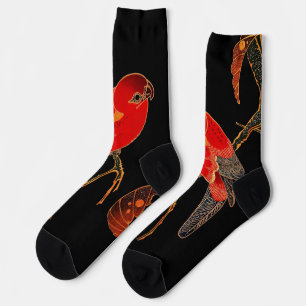 Red Parrot Fine Art Socks