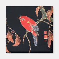 Red Parrot on the Branch of a Tree by Ito Jakuchu