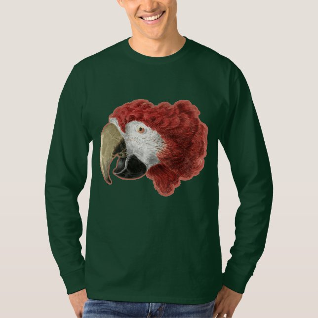 Red parrot portrait men tshirts (Front)