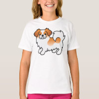 Red Parti-Colour Tibetan Spaniel Cute Cartoon Dog