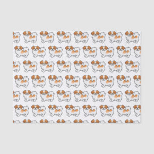 Red Parti-Colour Tibetan Spaniel Cute Dog Pattern Tissue Paper