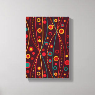Red Particles Wrapped Canvas