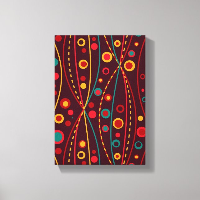 Red Particles Wrapped Canvas (Front)