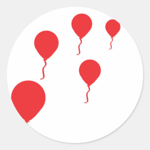 red party balloons icon classic round sticker