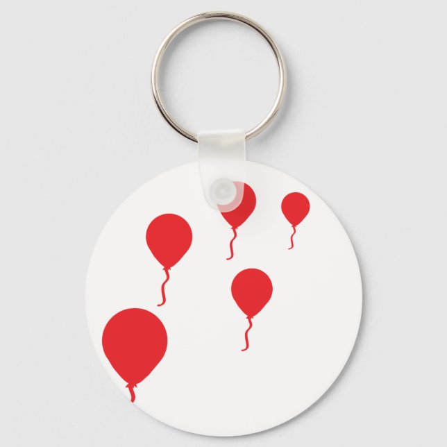 red party balloons icon key ring (Front)