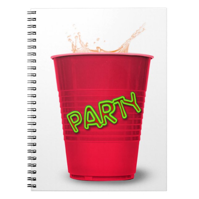 Red Party Cup Spiral Notebook (Front)