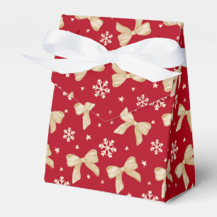 Red Party Favour Tent Box with Gold Bow Pattern