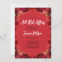 Red Party Leopard Birthday Invitation