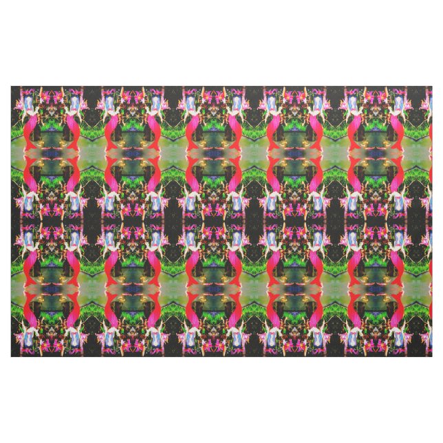 red partying mermaids mirror images fabric (Fat Quarter)