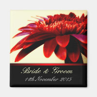 Red Passion Flower Wedding Favour Magnet