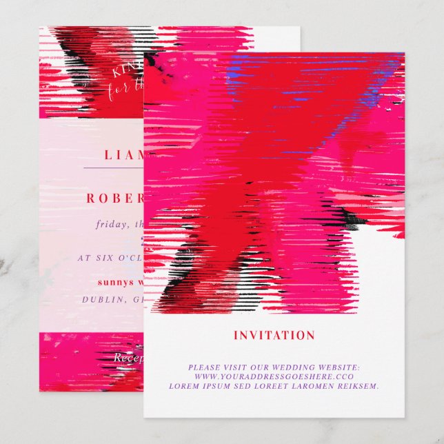 RED Passion Invitations Linear (Front/Back)