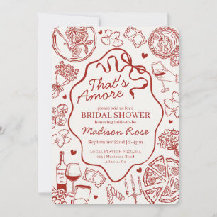 Red Pasta Thats Amore Italian Bridal Shower Invitation