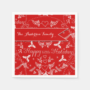Red Pattern Christmas Napkin