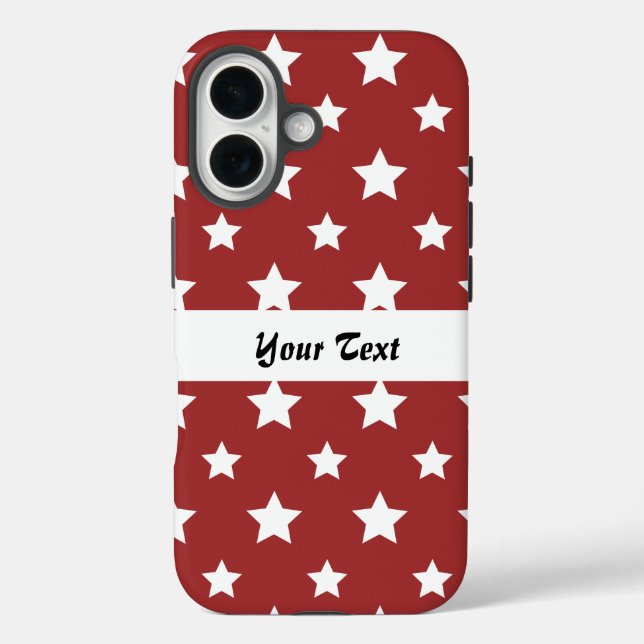 Red pattern with stars Case-Mate iPhone case (Back)