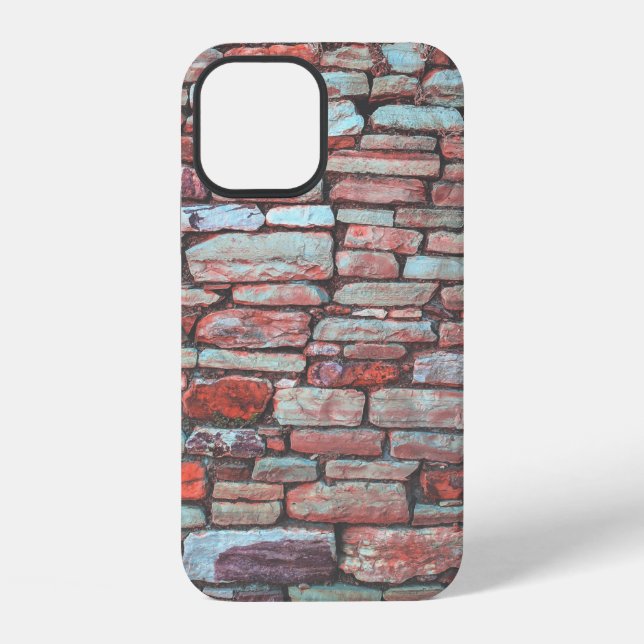 Red pavement bricked wall iPhone case (Back)